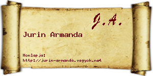 Jurin Armanda névjegykártya